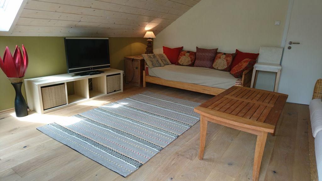 Wohnzimmer der Ferienwohnung Moroder